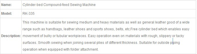 Zoyer de una sola aguja cilindro-cilindro, m&aacute;quina de coser de alta resistencia (ZY335)